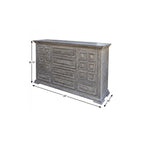 69" Gray Solid Wood Six Drawer Triple Dresser