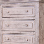37" White Solid Wood Five Drawer Dresser