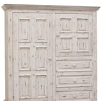 55" White Solid Wood Three Drawer Gentlemans Chest
