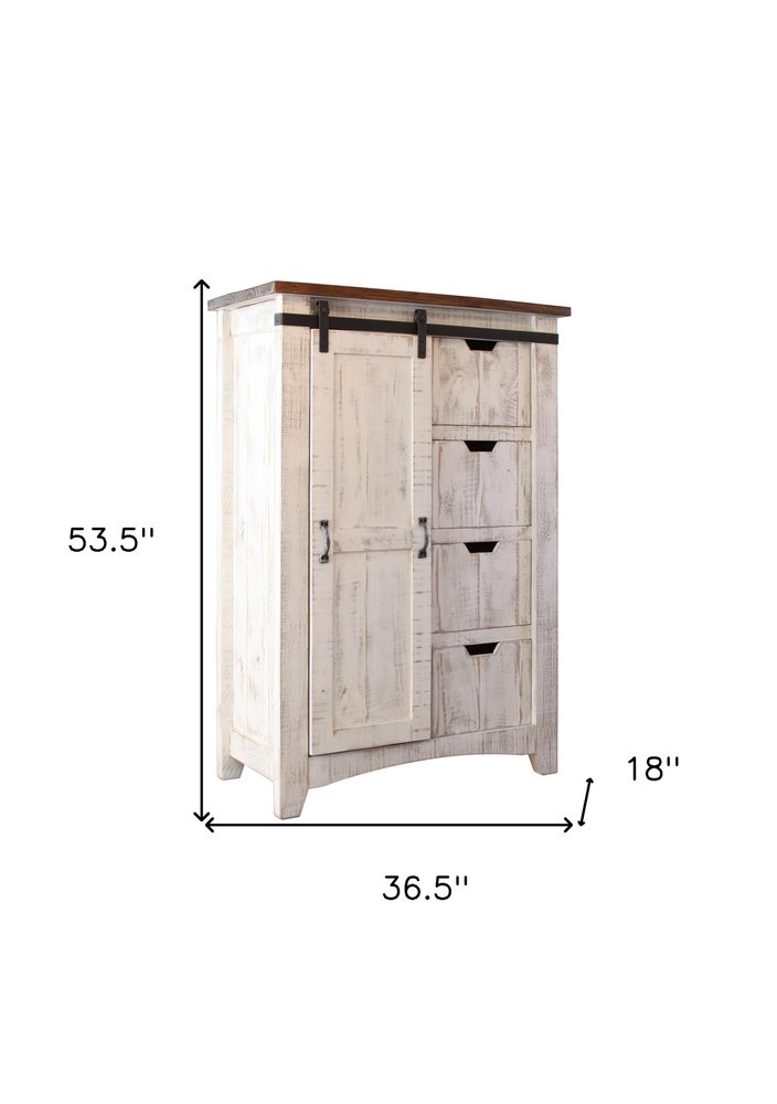 62" Antiqued White Solid Wood Six Drawer Triple Dresser