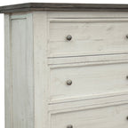 39" Gray And Ivory Solid Wood Four Drawer Dresser