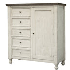 39" Gray And Ivory Solid Wood Four Drawer Dresser