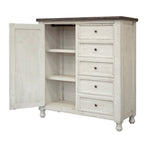 39" Gray And Ivory Solid Wood Four Drawer Dresser