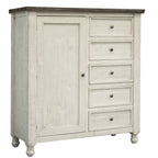 39" Gray And Ivory Solid Wood Four Drawer Dresser