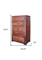 70" Brown And Black Solid Wood Seven Drawer Triple Dresser