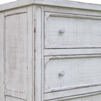 37" Antiqued White Solid Wood Four Drawer Dresser