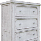 37" Antiqued White Solid Wood Four Drawer Dresser