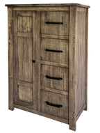 37" Brown Solid Wood Four Drawer Dresser