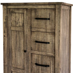37" Brown Solid Wood Four Drawer Dresser