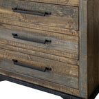 37" Gray Solid Wood Five Drawer Chest