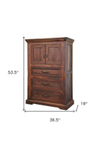 61" Brown Solid Wood Seven Drawer Double Dresser