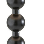 28" Black Solid Wood Candlestick Table Lamp With Off White Drum Shade