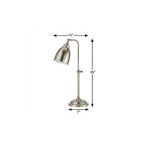 26" Nickel Metal Adjustable Table Lamp With Nickel Dome Shade