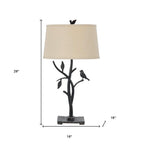 29" Black Birds On Branches Table Lamp With Empire Shade