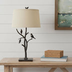 29" Black Birds On Branches Table Lamp With Empire Shade