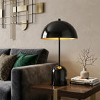 20" Gunmetal Dark Gray Desk Table Lamp With Half Dome Shade