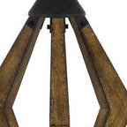 30" Black Metal Lantern Table Lamp With Gray Empire Shade