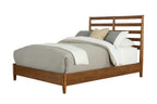 Brown Slat Back Solid Wood California King Bed Frame