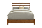 Brown Slat Back Solid Wood King Bed Frame