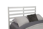 White Slat Back Solid Wood Queen Bed Frame