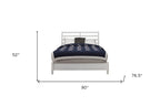 White Slat Back Solid Wood California King Bed Frame