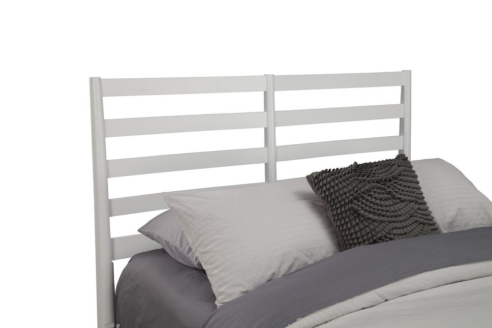 White Slat Back Solid Wood California King Bed Frame
