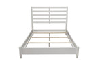 White Slat Back Solid Wood California King Bed Frame