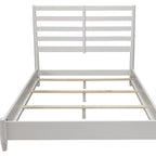 White Slat Back Solid Wood King Bed Frame