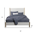 Gold And White Wood Queen Bed Frame