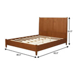 Brown Solid Wood Queen Bed Frame