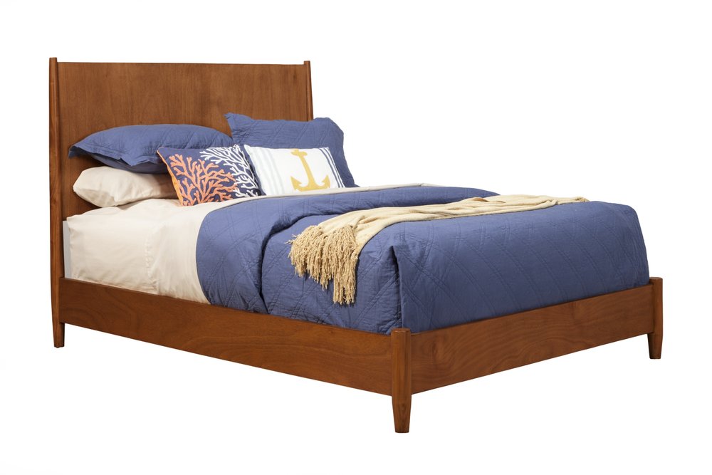 Brown Solid Wood Queen Bed Frame
