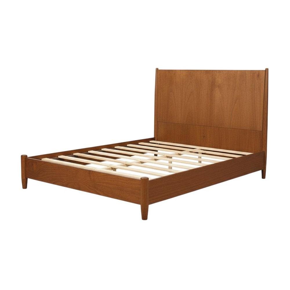 Brown Solid Wood Queen Bed Frame