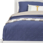 White Solid Wood King Bed Frame