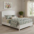 White Solid Wood King Bed Frame