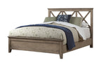 Brown Cross Back Solid Wood Full Bed Frame