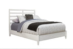 White Slat Back Solid Wood Full Bed Frame