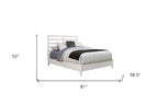White Slat Back Solid Wood Full Bed Frame