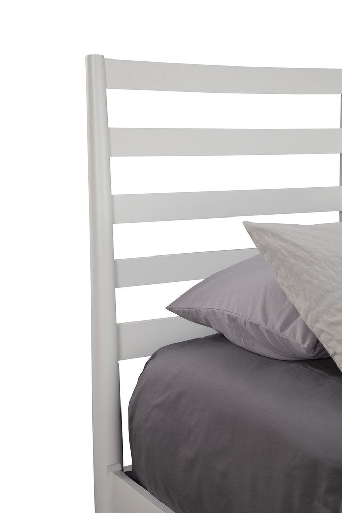 White Slat Back Solid Wood Full Bed Frame
