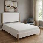 Natural and White Solid Wood And Upholstery Full Bed Frame