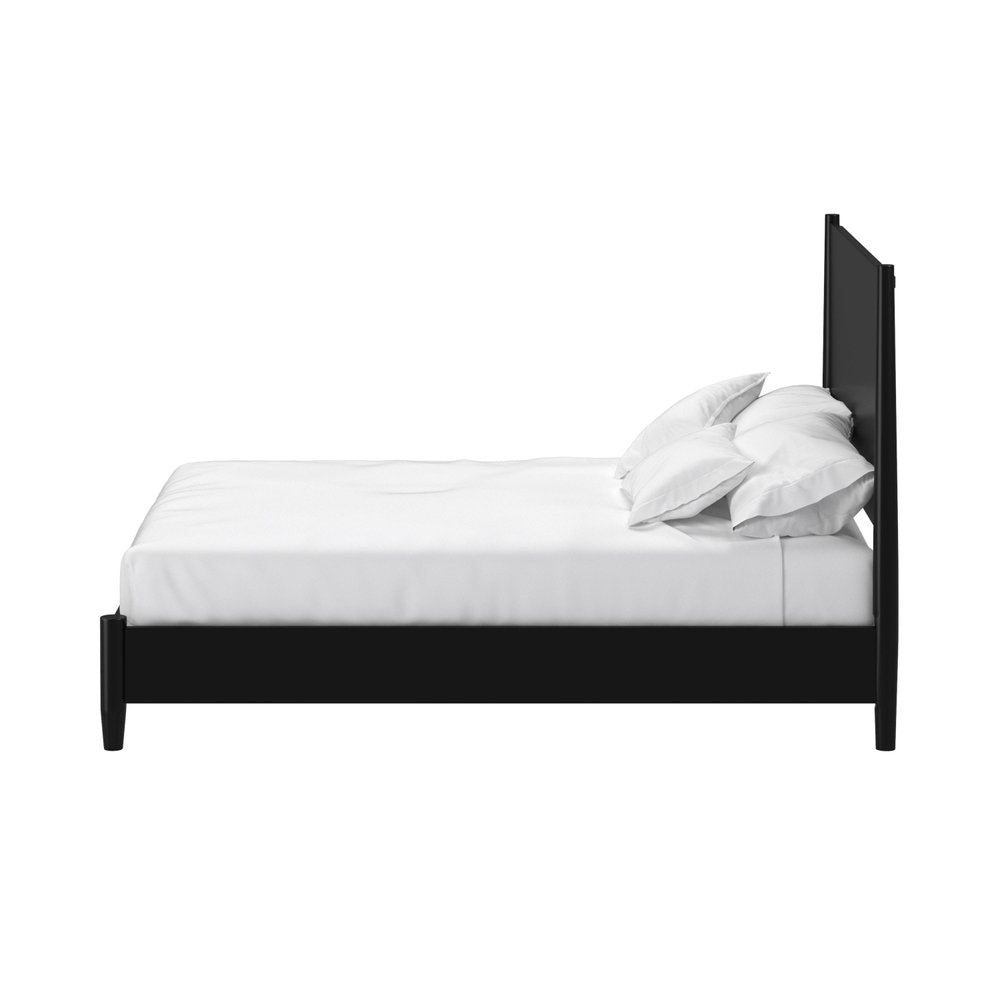 Black Solid Wood Full Bed Frame