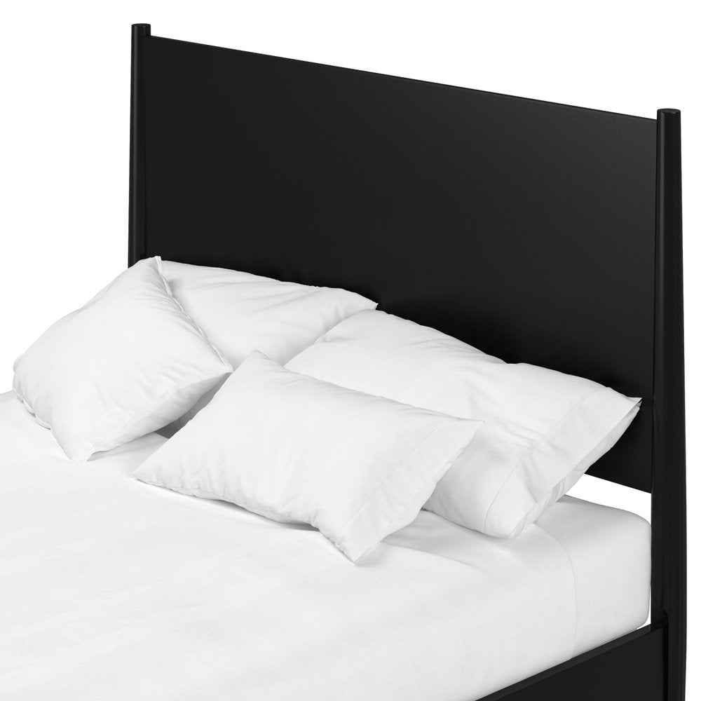 Black Solid Wood Full Bed Frame