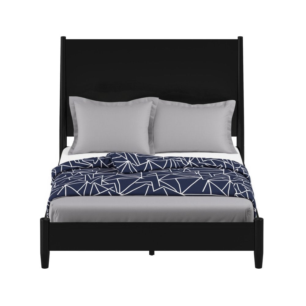 Black Solid Wood Full Bed Frame