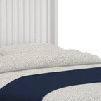 White Ribbed Texture Solid Wood California King Bed Frame