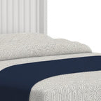 White Ribbed Texture Solid Wood King Bed Frame