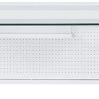 33" Clear and White Glass and Stainless Steel Writing Desk