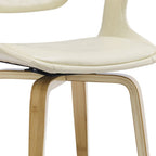 Gray and Brown Upholstered Faux Leather Dining Arm Chair