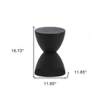 17" Black Heavy Duty Plastic Hourglass Outdoor Side Table