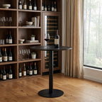 32" Black Rounded Steel Bar Table