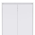71" White Wood Two Door Two Drawer Combo Dresser
