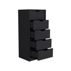 18" White Five Drawer Standard Chest